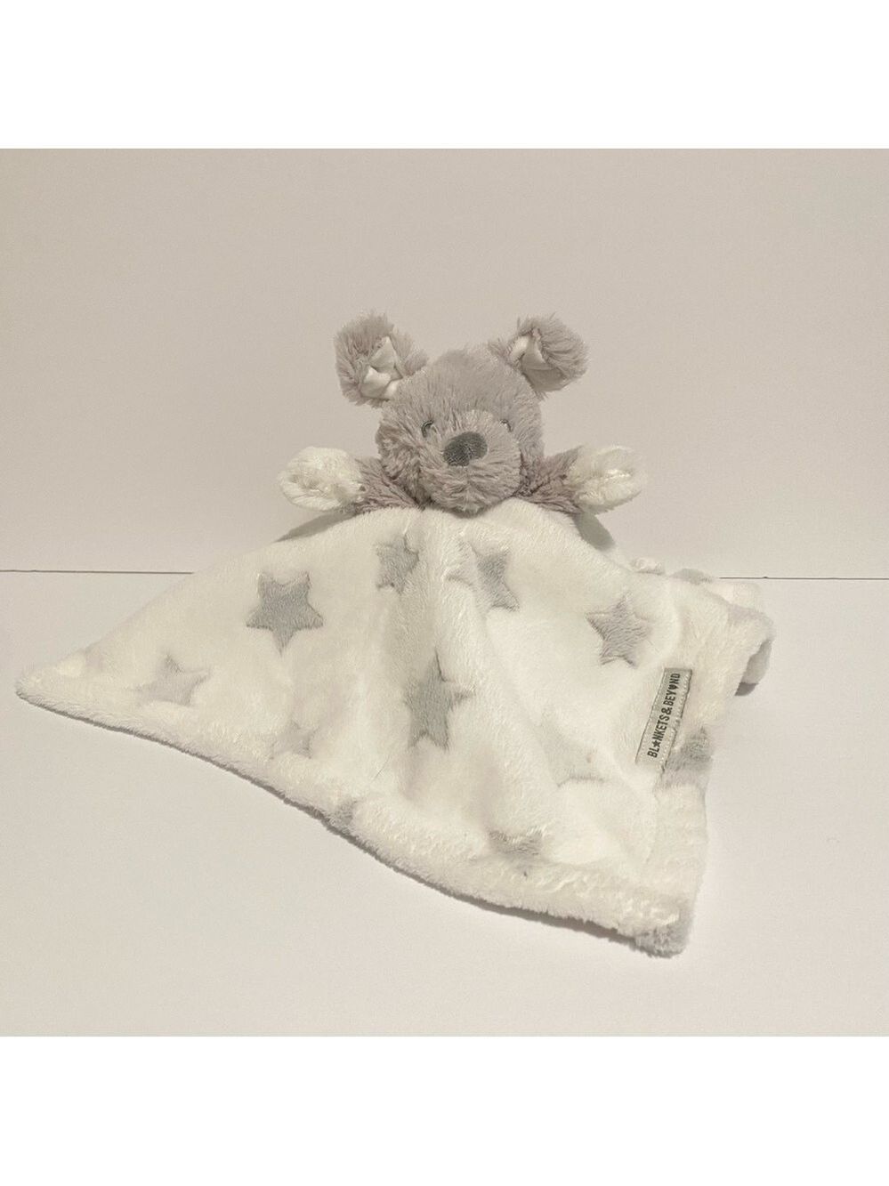 Blankets & Beyond Wolf Lovey Gray Stars White Security Blanket Plush Baby Puppy